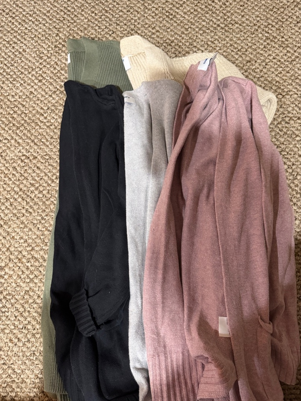 Old Navy Cardigans - Black, Gray, Pink, Cream, and green
